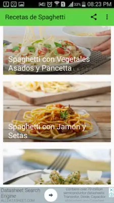 Recetas de Spaghetti android App screenshot 0