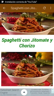 Recetas de Spaghetti android App screenshot 6